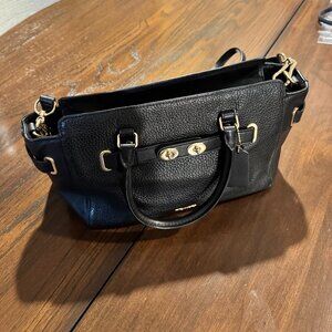 COACH Blake 25 Satchel Carryall Crossbody Bag Purse In Black Pebbled Leather